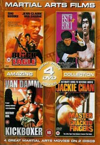 DVD: Black Eagle/Fist of Fury 2/Kickboxer/Master of Cracked.
